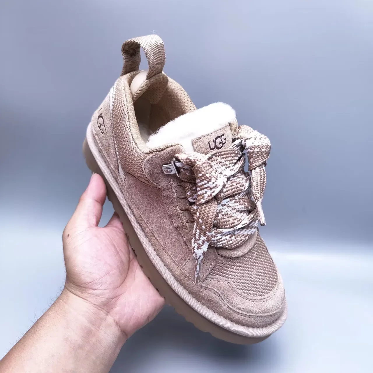 UGG Tasman Beige Shearling-Lined Lifestyle Sneakers 5