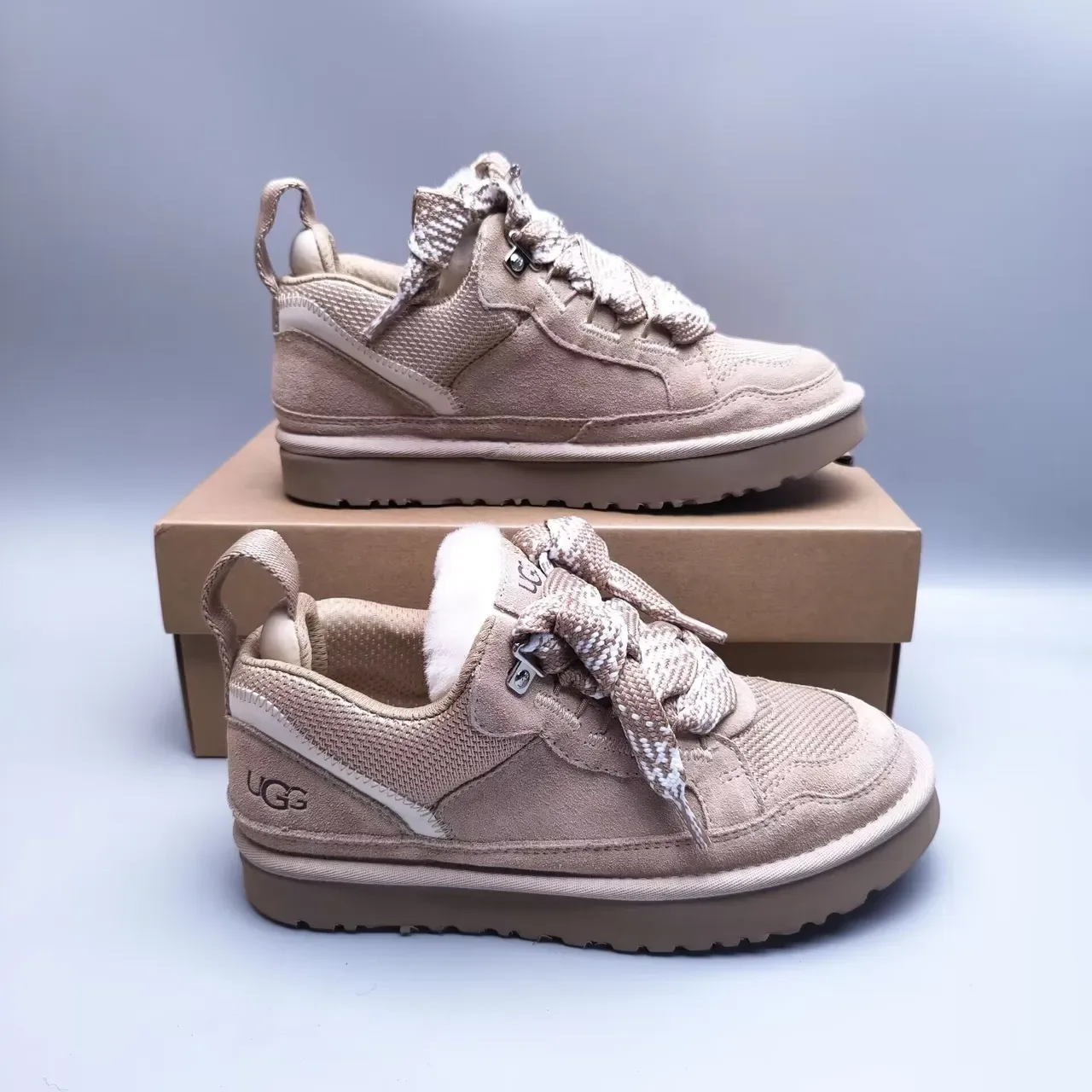 UGG Tasman Beige Shearling-Lined Lifestyle Sneakers 7