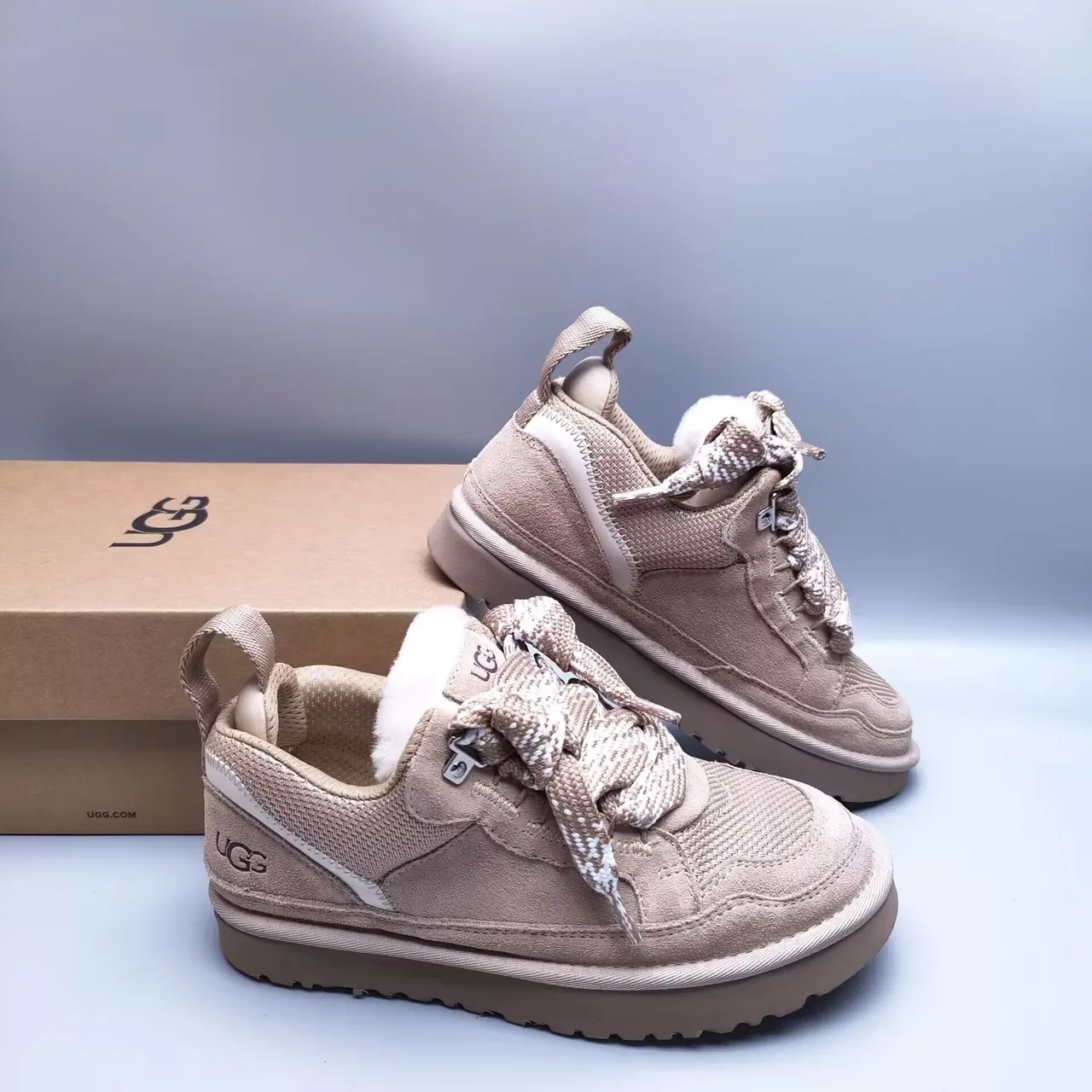 UGG Tasman Beige Shearling-Lined Lifestyle Sneakers 8