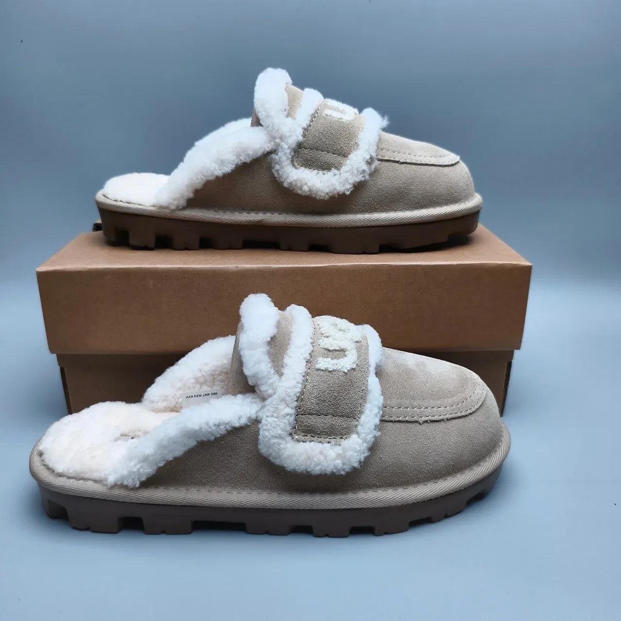 UGG Tasman Beige Suede Shearling-Lined Slipper 6