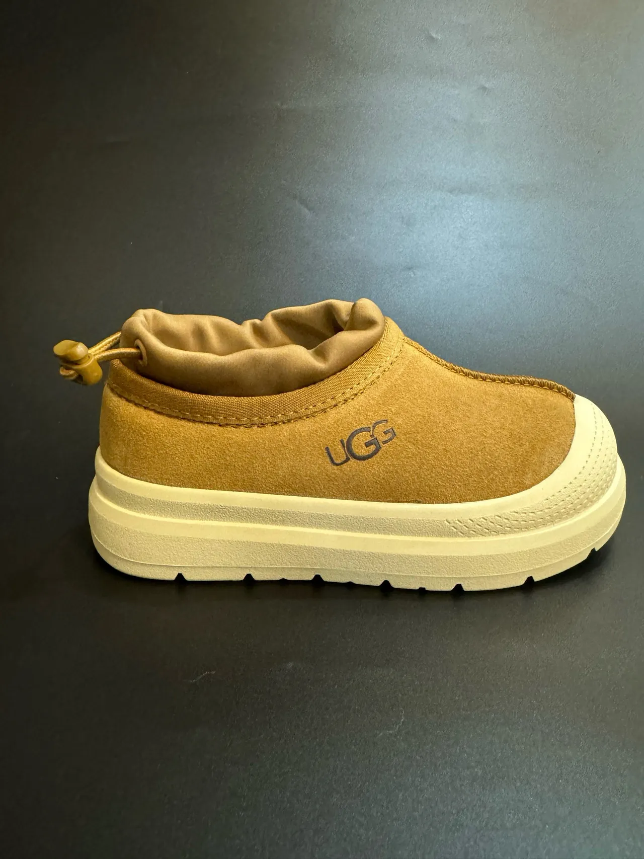 UGG Tasman Bege Branco Slip-On Plataforma Sola Sapatos Casuais 5