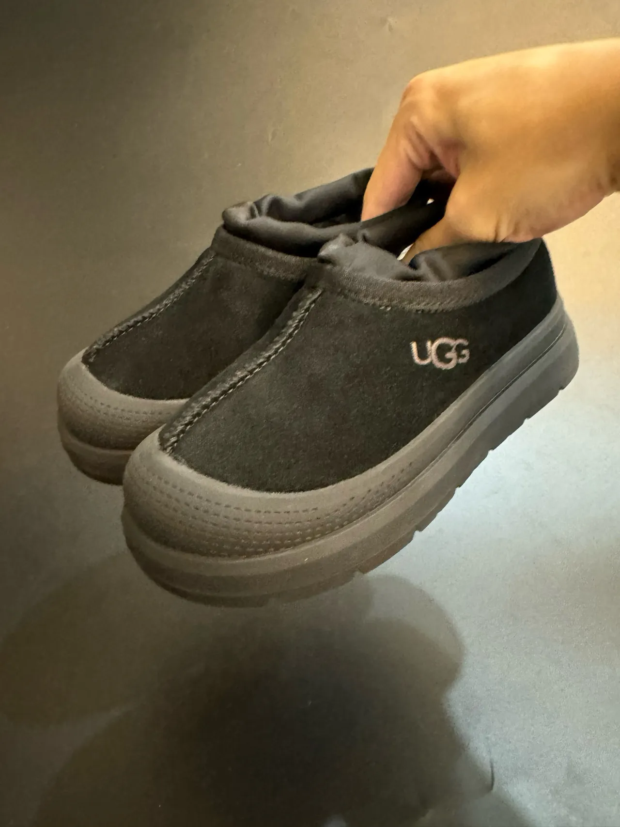 UGG Tasman Bege Branco Slip-On Plataforma Sola Sapatos Casuais 17