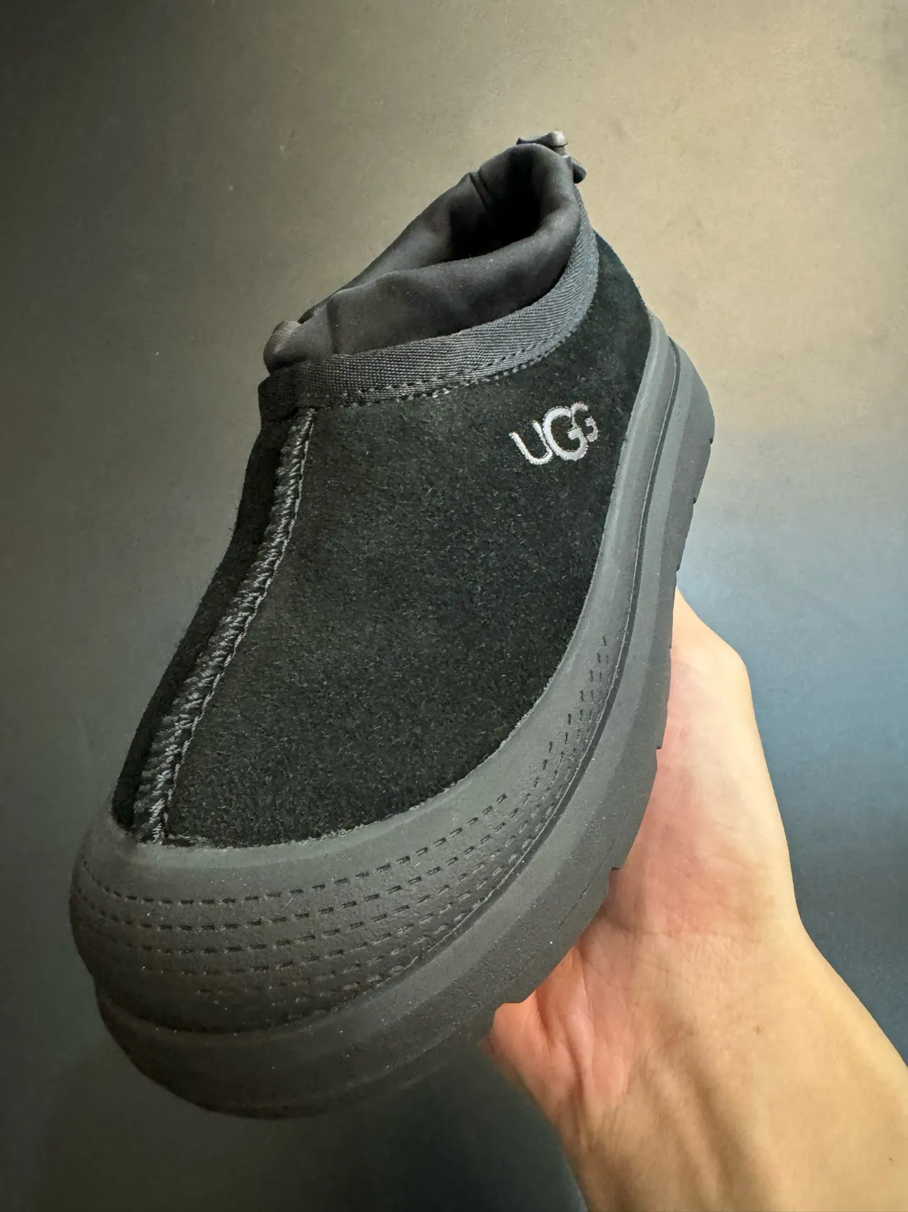 UGG Tasman Bege Branco Slip-On Plataforma Sola Sapatos Casuais 19
