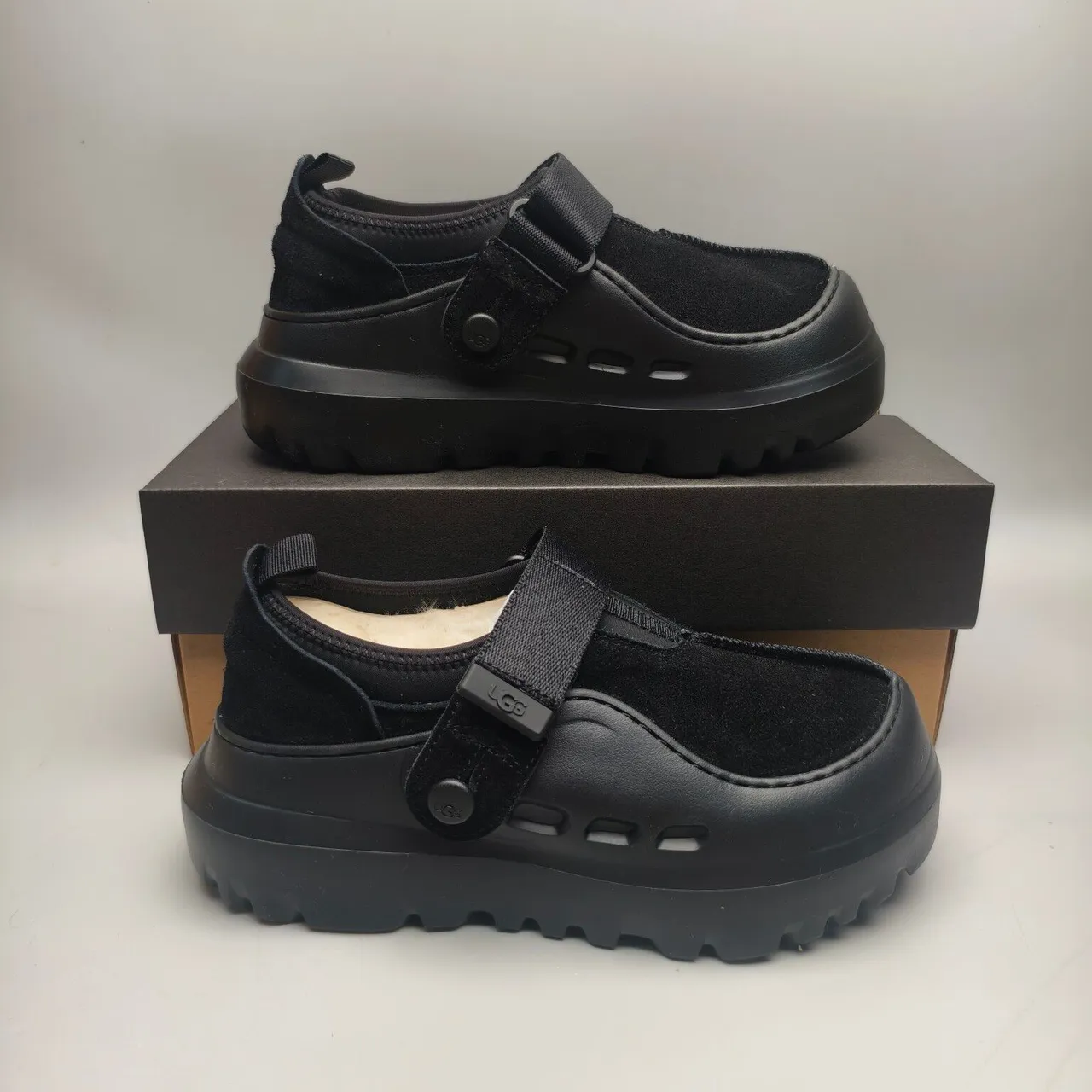UGG Tasman Preto sola plataforma grossa camurça superior sapatos casuais 5