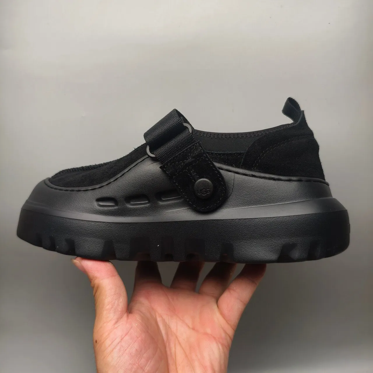 UGG Tasman Preto sola plataforma grossa camurça superior sapatos casuais 7