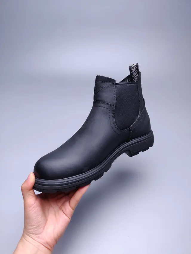 UGG Tasman Black Leather Chelsea Boots 3