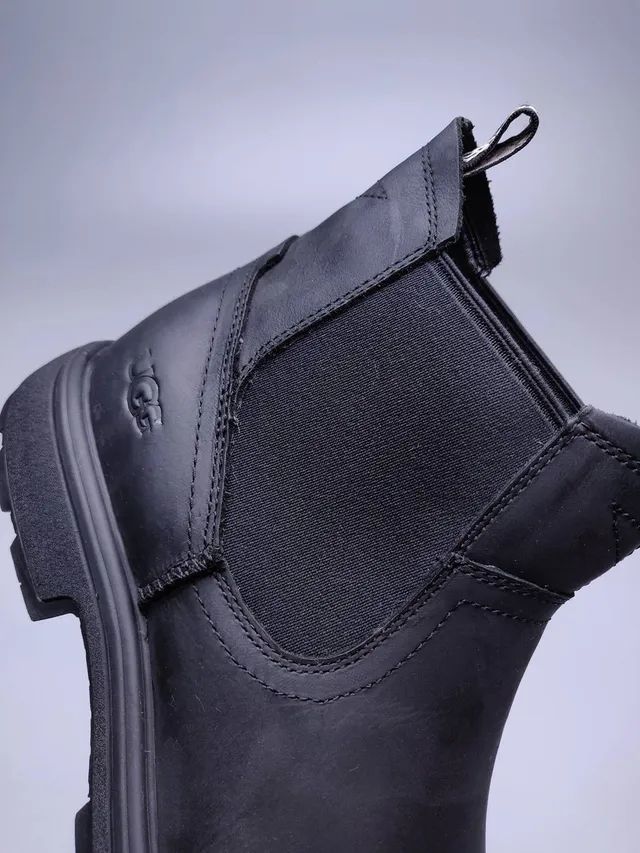 UGG Tasman Black Leather Chelsea Boots 4