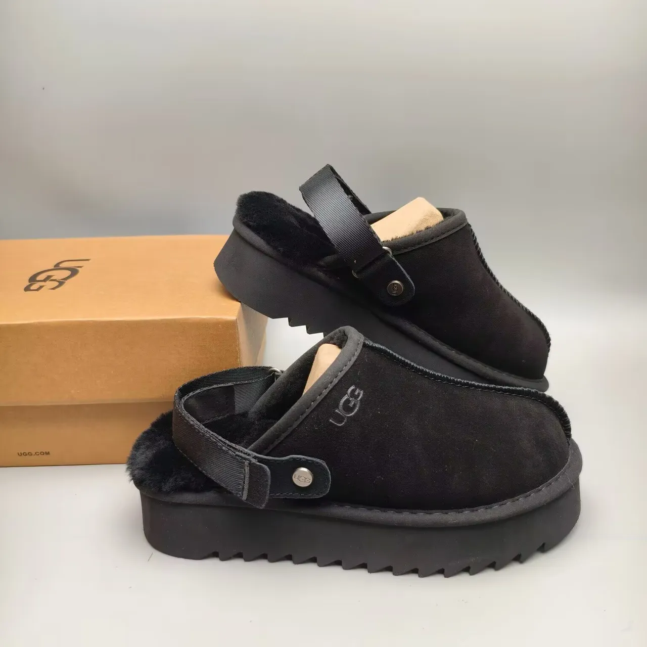 UGG Tasman Black Platform Slipper 2