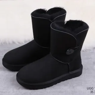 UGG Tasman 黑色羊毛内里雪靴