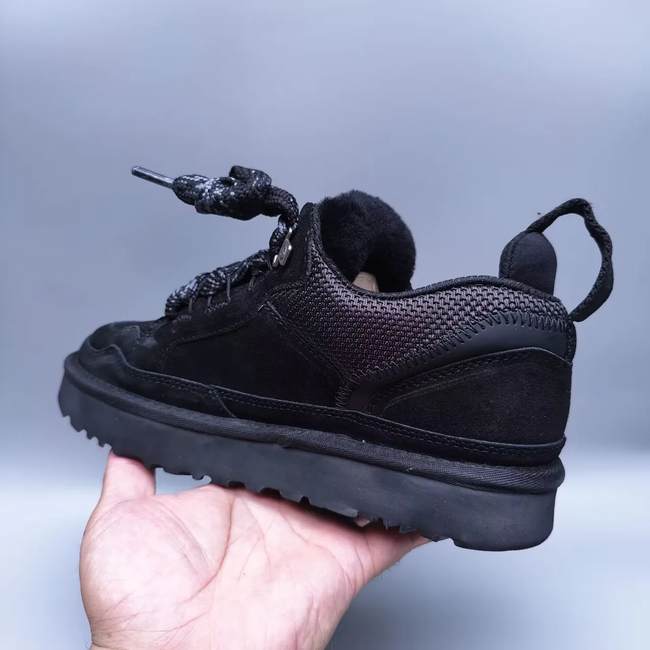 UGG Tasman Black Suede and Mesh Lifestyle Sneaker 4