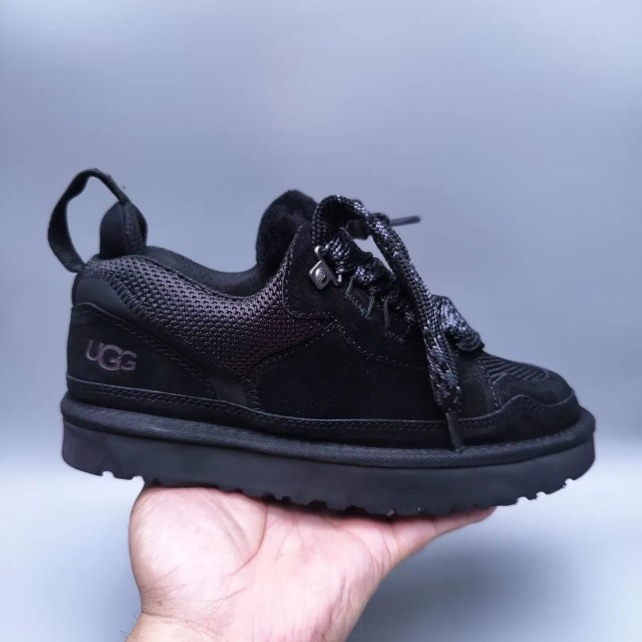 UGG Tasman Black Suede and Mesh Lifestyle Sneaker 6