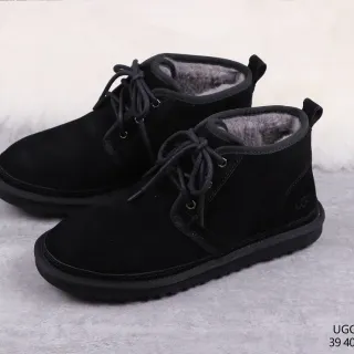 UGG Tasman Black Suede Lace-Up Ankle Boots