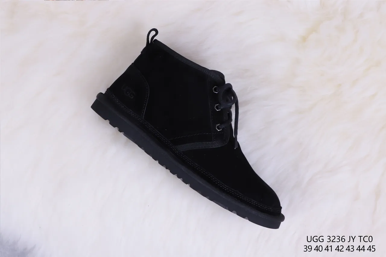 UGG Tasman Black Suede Lace-Up Ankle Boots 6