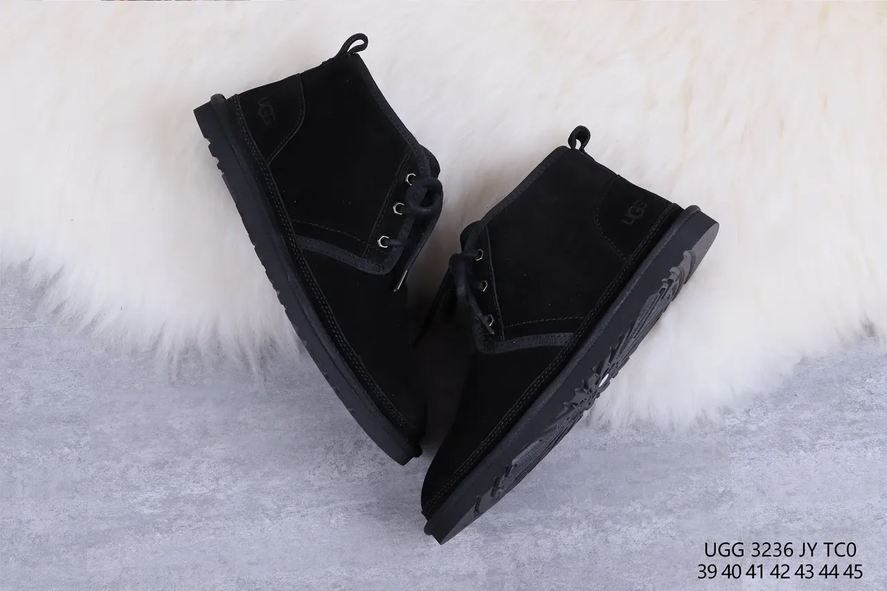 UGG Tasman Black Suede Lace-Up Ankle Boots 7