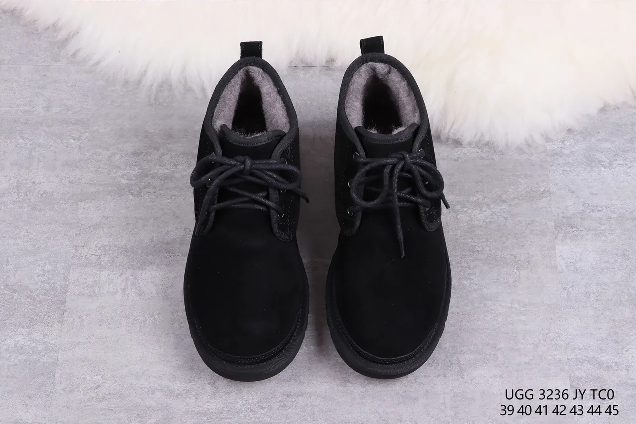 UGG Tasman Black Suede Lace-Up Ankle Boots 9
