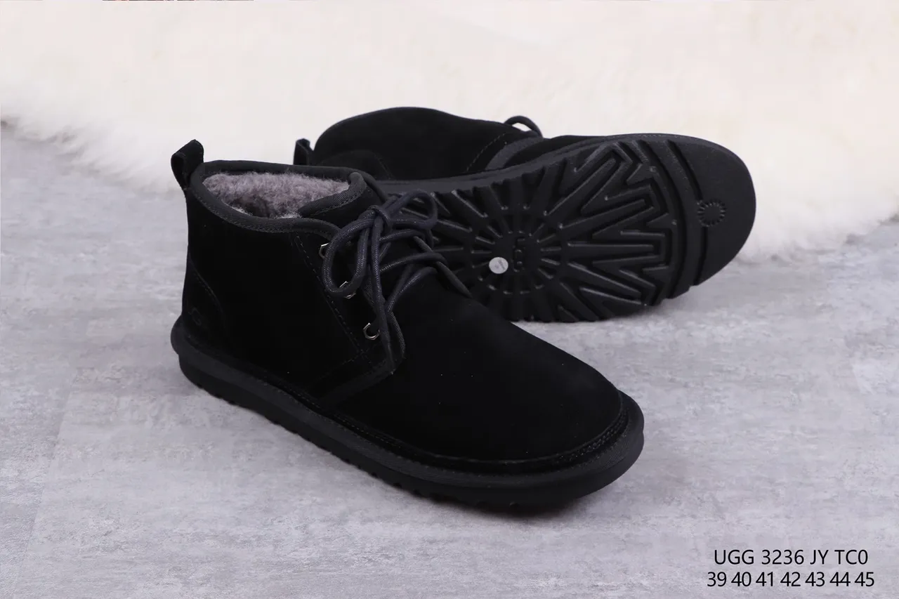 UGG Tasman Black Suede Lace-Up Ankle Boots 10