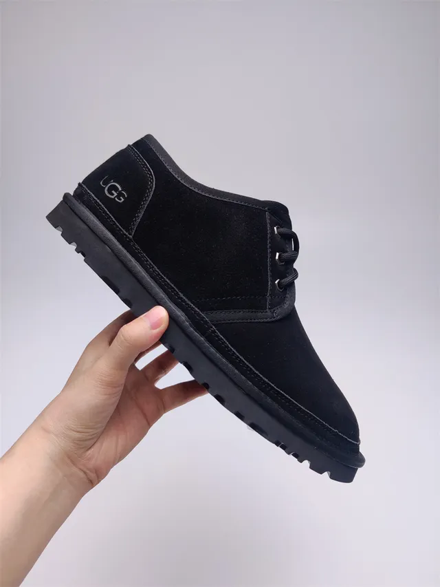UGG Tasman Black Suede Lace-Up Snow Boots 6