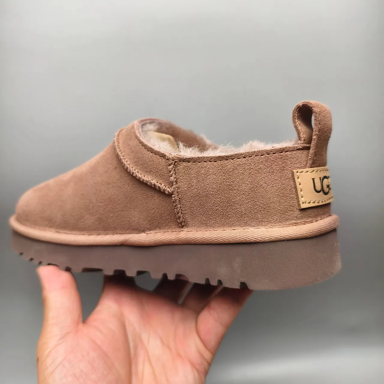 UGG Tasman Brown Suede Shearling-Lined Slip-On Snow Boot 4
