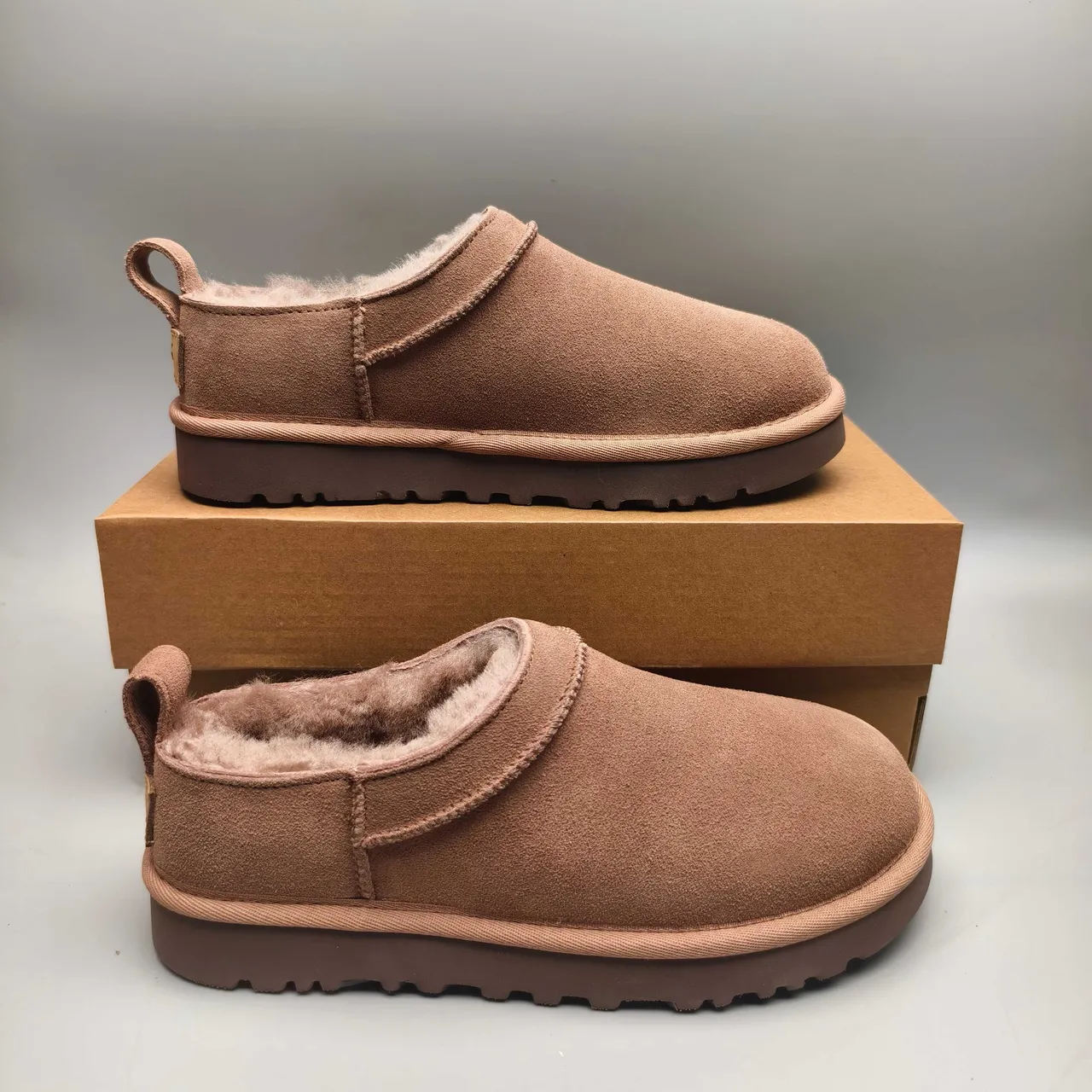 UGG Tasman Brown Suede Shearling-Lined Slip-On Snow Boot 5
