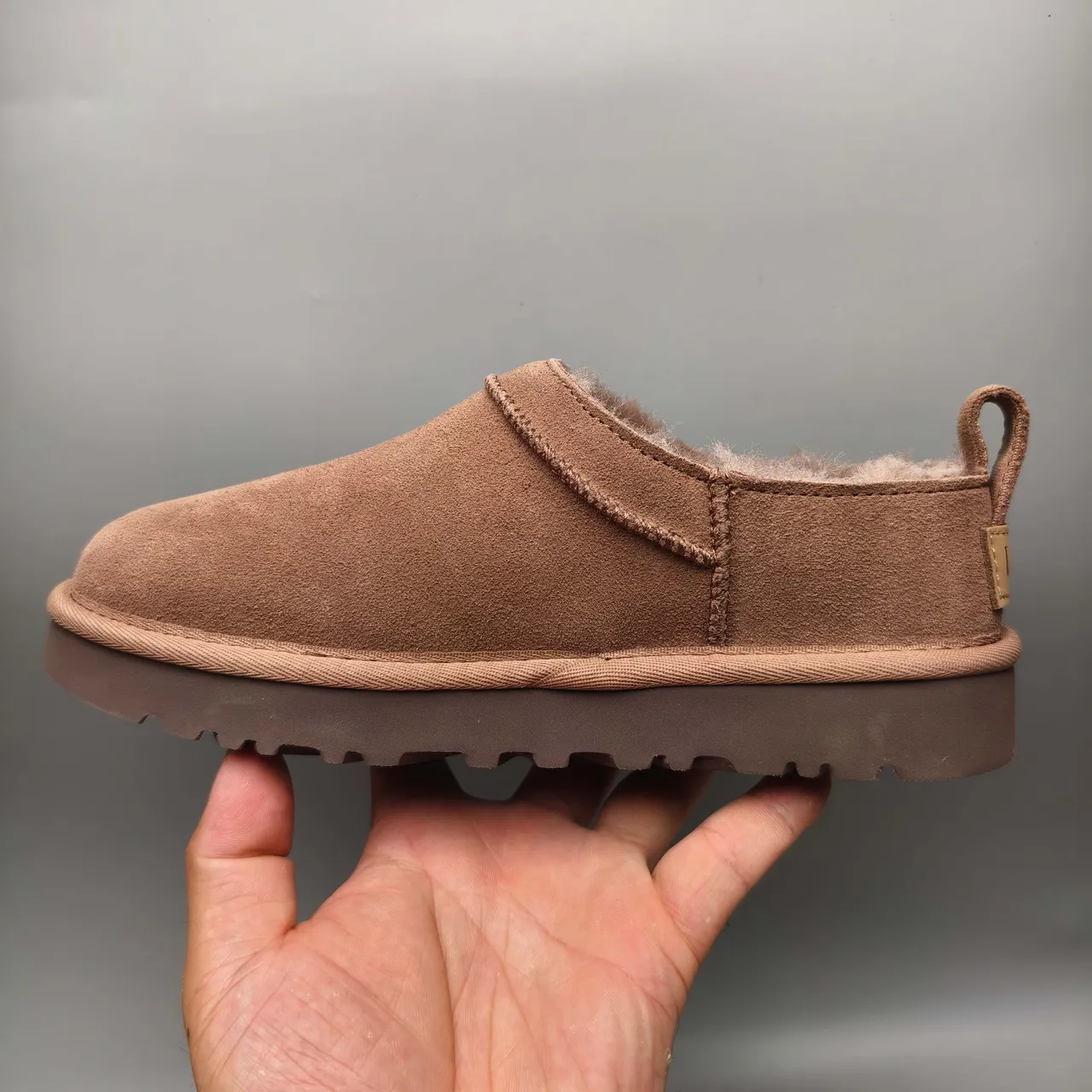 UGG Tasman Brown Suede Shearling-Lined Slip-On Snow Boot 7