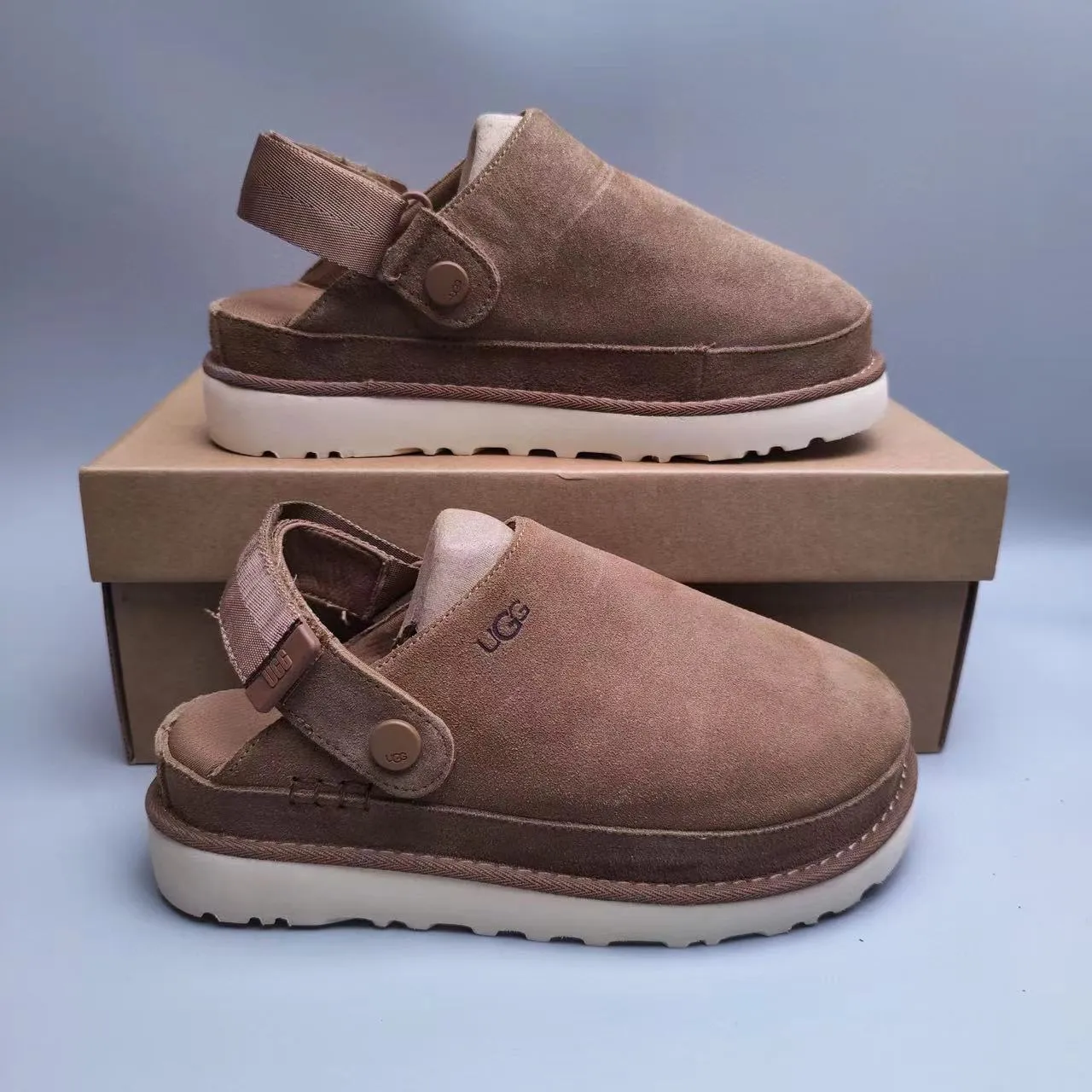UGG Tasman Brown Suede Strap Slippers 2
