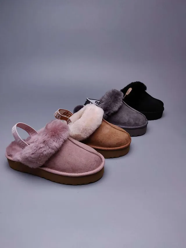UGG Tasman ग्रे सूड प्लेटफॉर्म स्लिपर 3
