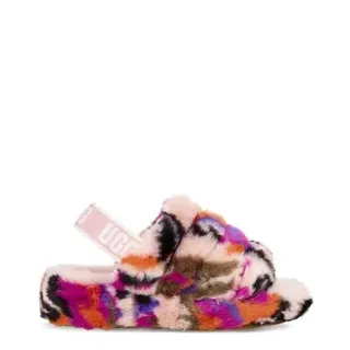 UGG تاسمان حذاء منزلي متعددة الألوان طباعة تجريدية فرو ناعم جلد صناعي