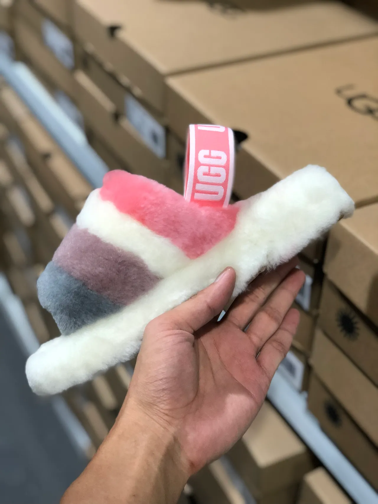 UGG Tasman Multicolor Striped Shearling Slipper 4