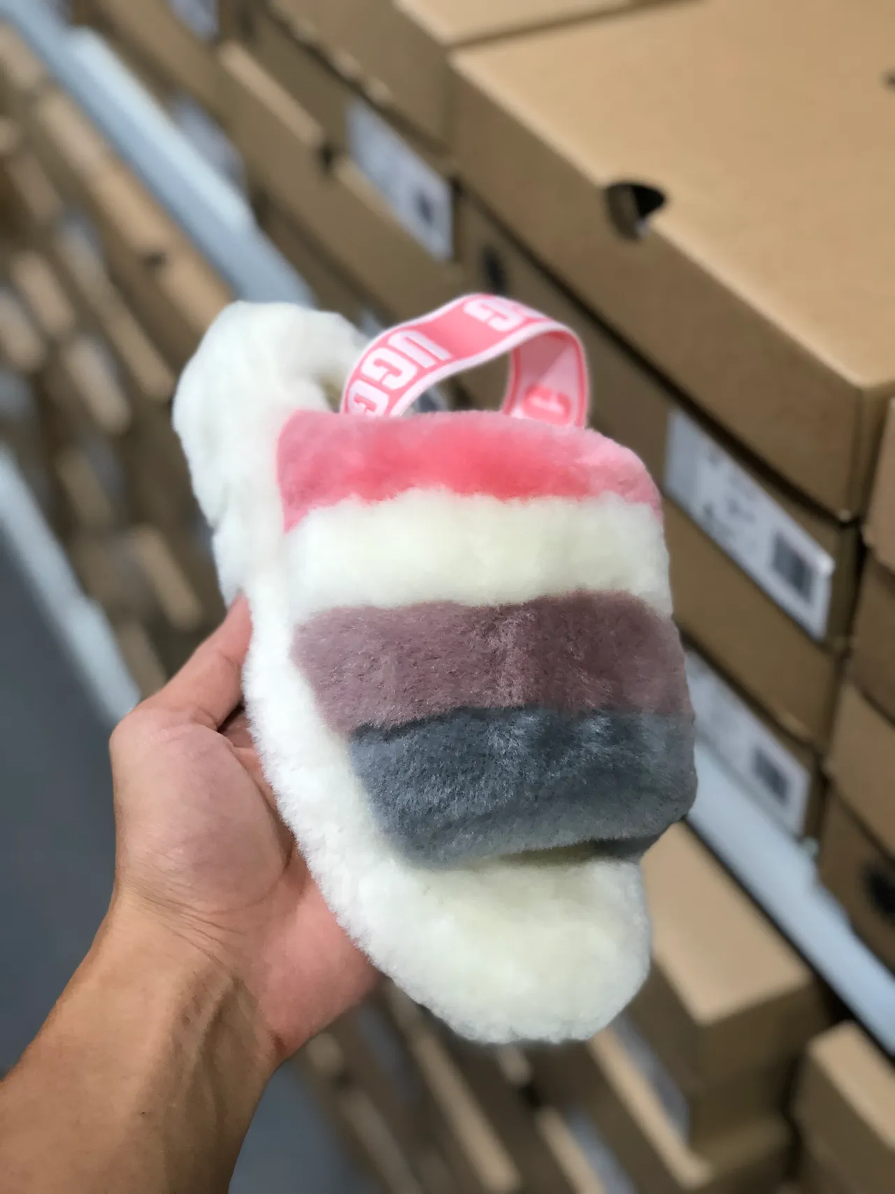 UGG Tasman Multicolor Striped Shearling Slipper 6