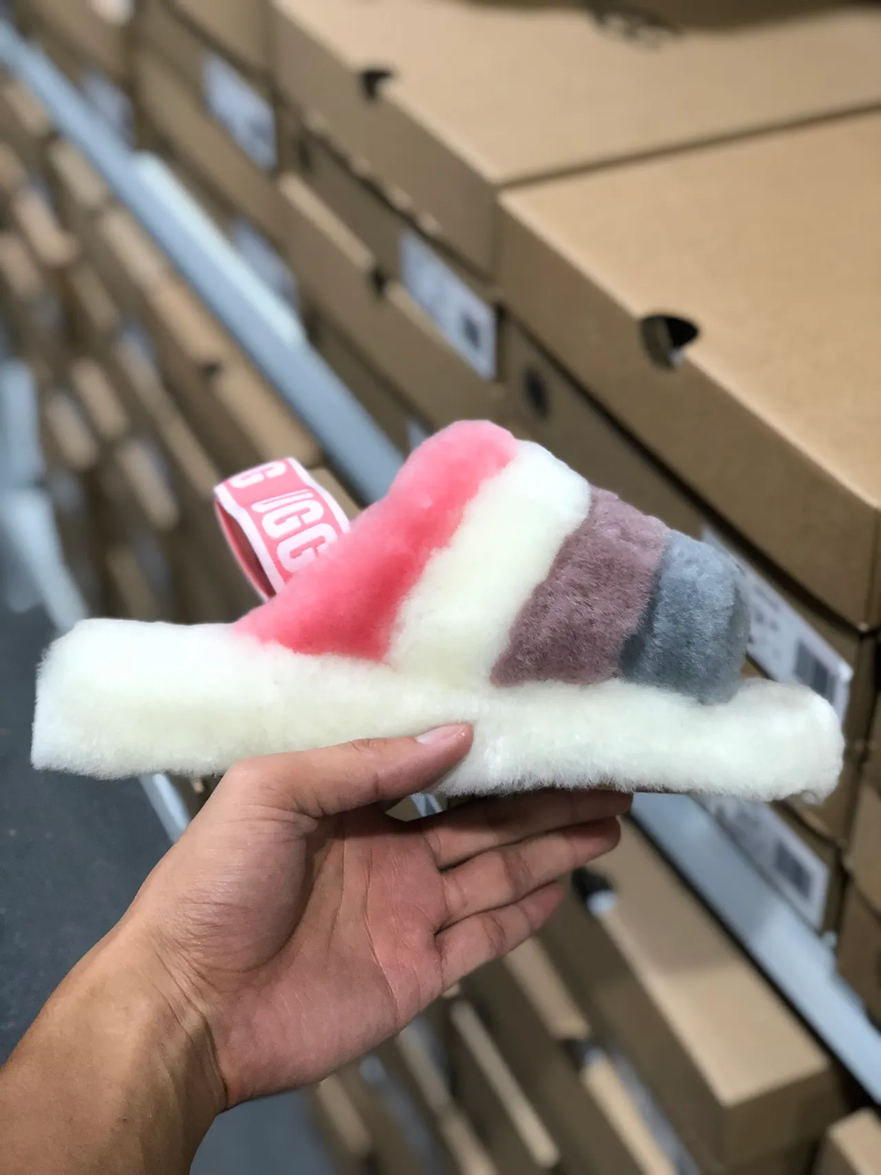 UGG Tasman Multicolor Striped Shearling Slipper 7