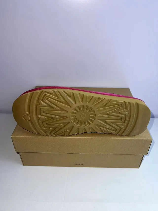UGG Tasman Pink Embroidered Trim Slipper 2