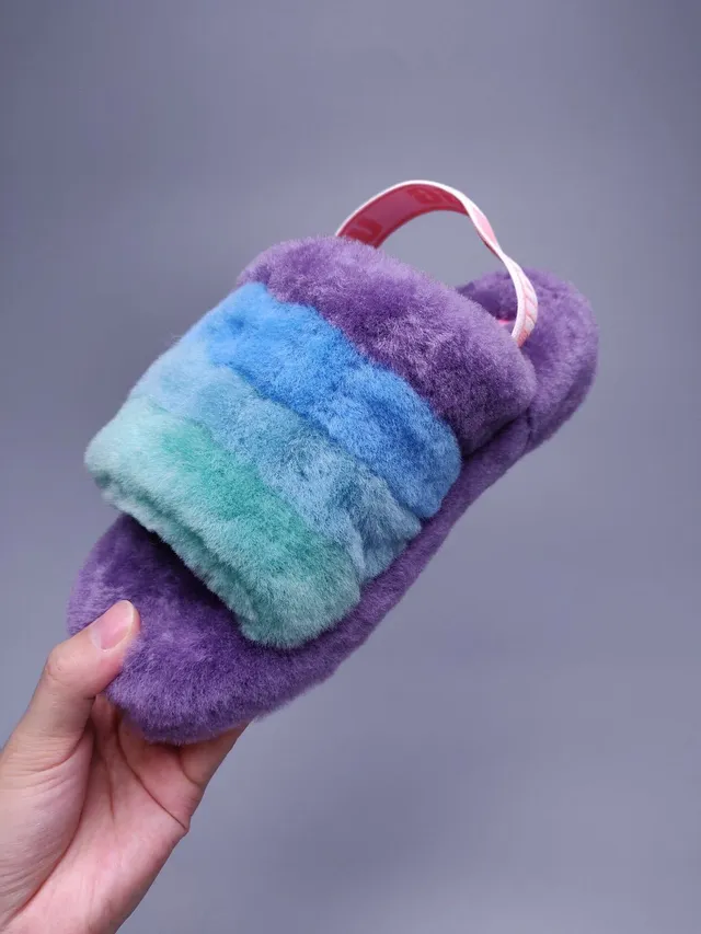 UGG Tasman Purple Blue Gradient Plush Slippers 2
