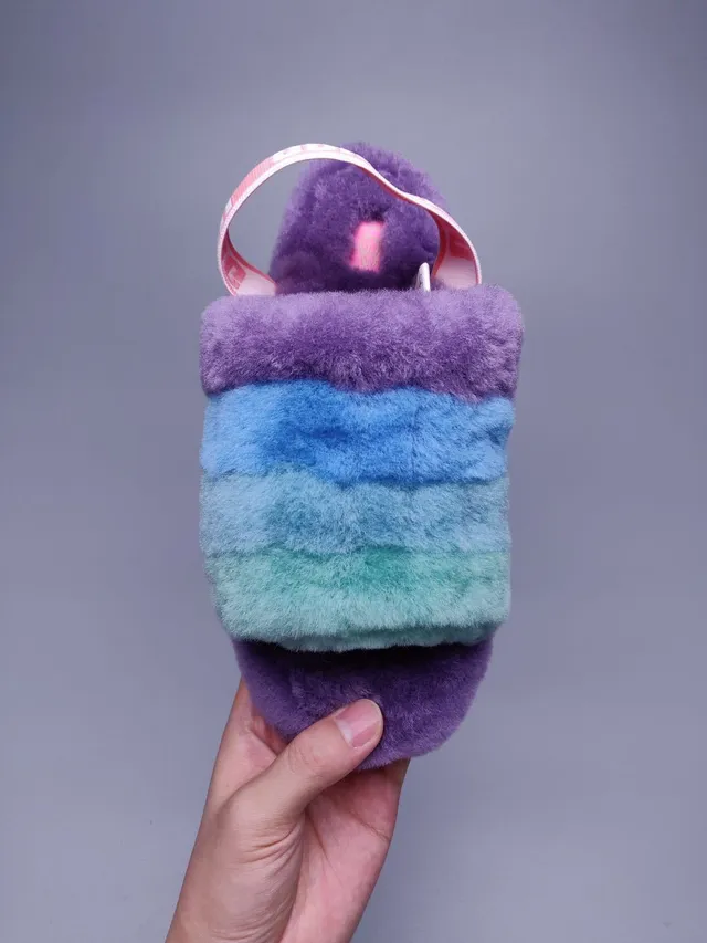UGG Tasman Purple Blue Gradient Plush Slippers 4