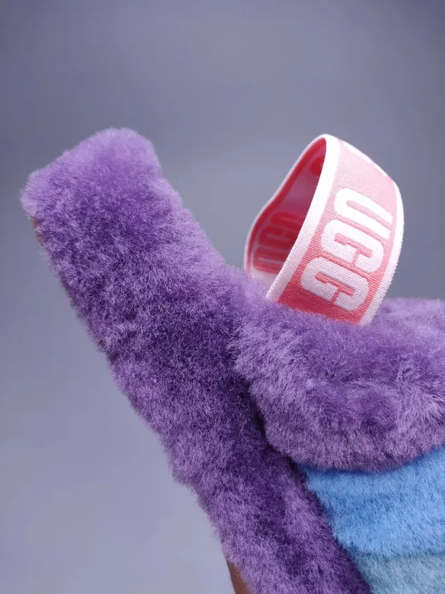 UGG Tasman Purple Blue Gradient Plush Slippers 6