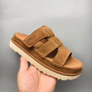 UGG Tasman Sandales casuales à plateforme à double bride en daim couleur tan