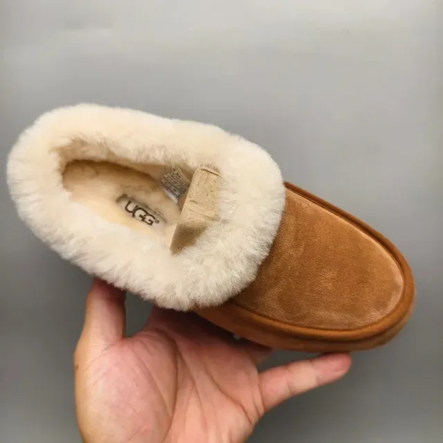 UGG Tasman Tan Suede Shearling-Lined Slip-On Loafers 3