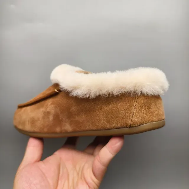 UGG Tasman Tan Suede Shearling-Lined Slip-On Loafers 4