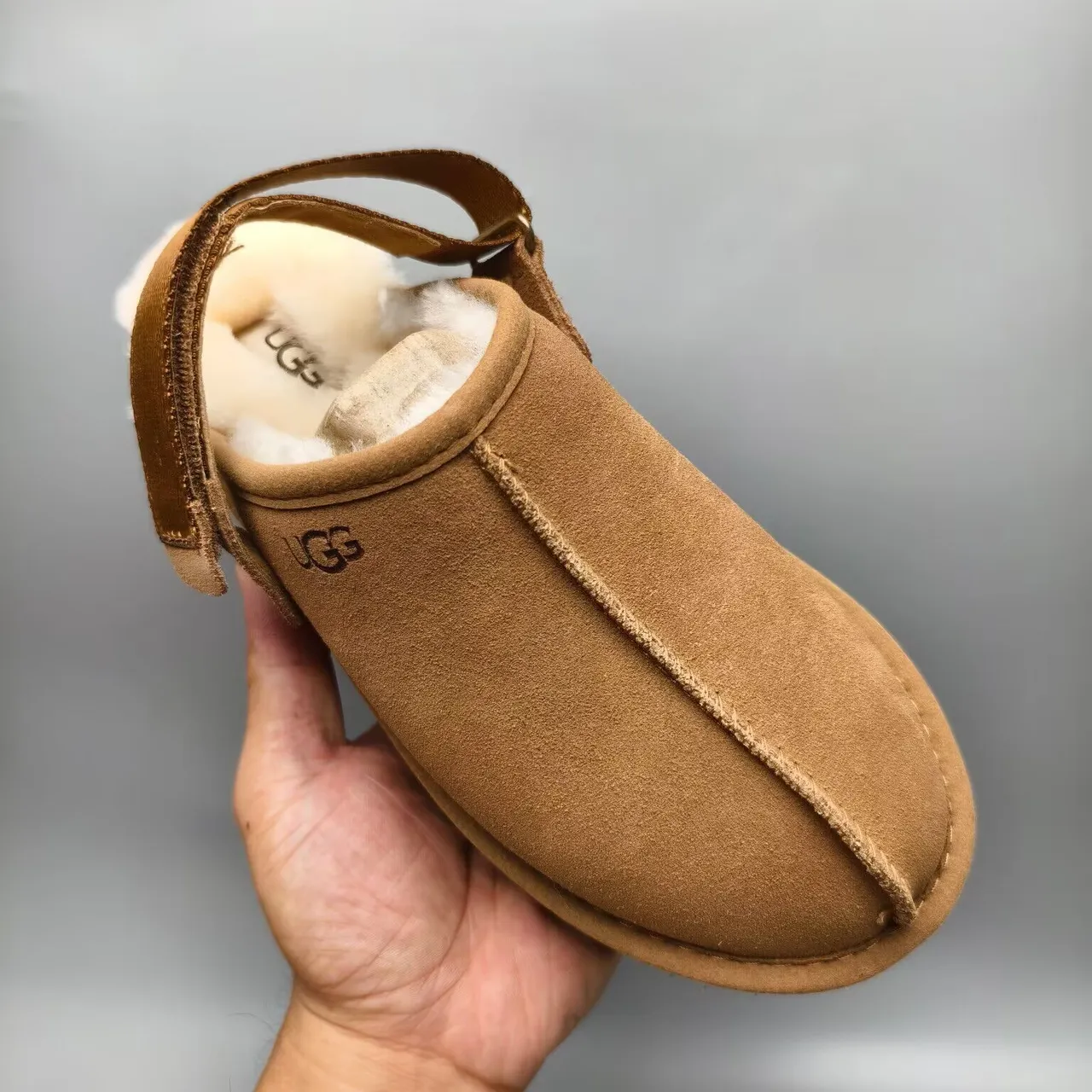 UGG Tasman Tan Suede Shearling-Lined Slipper 3