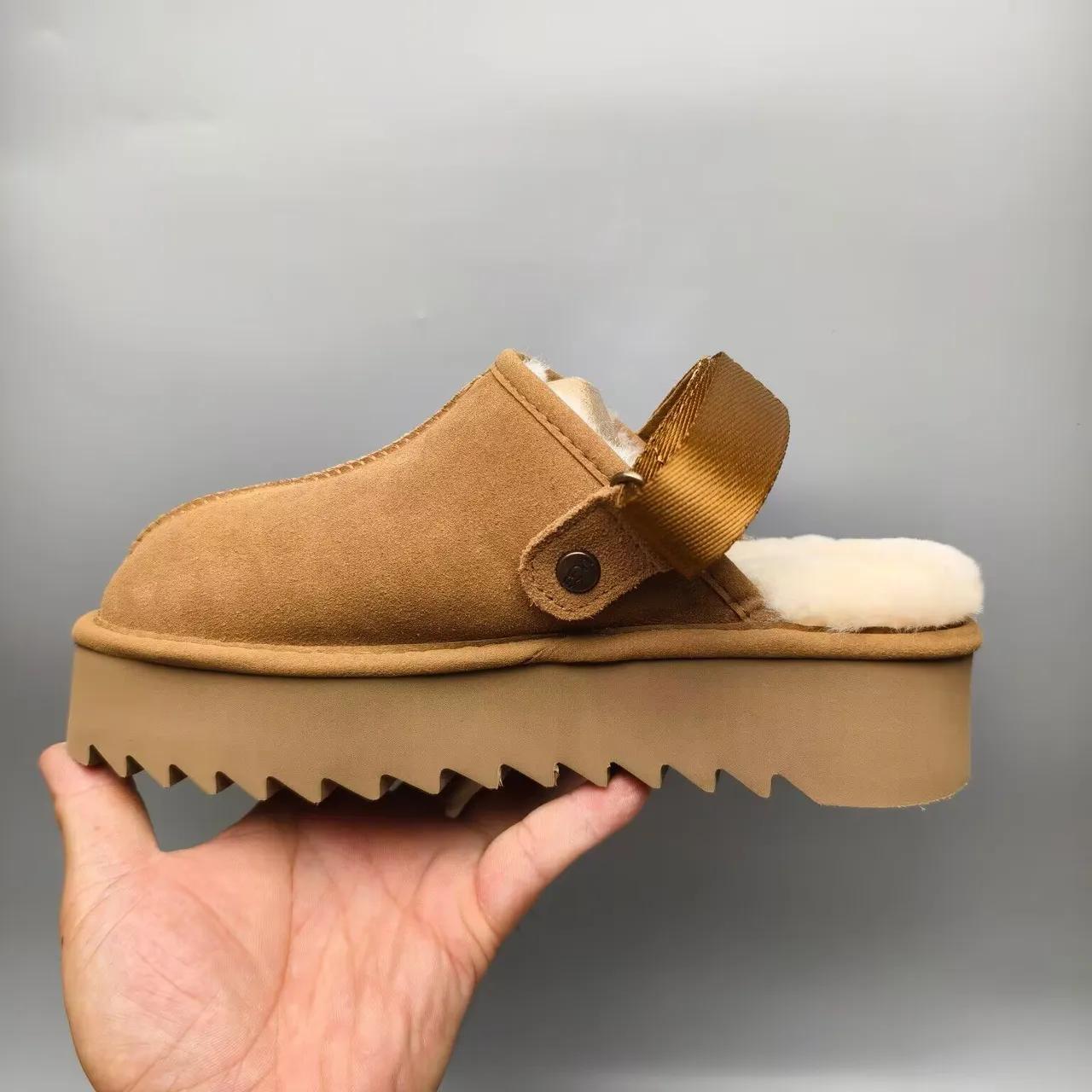 UGG Tasman Tan Suede Shearling-Lined Slipper 5