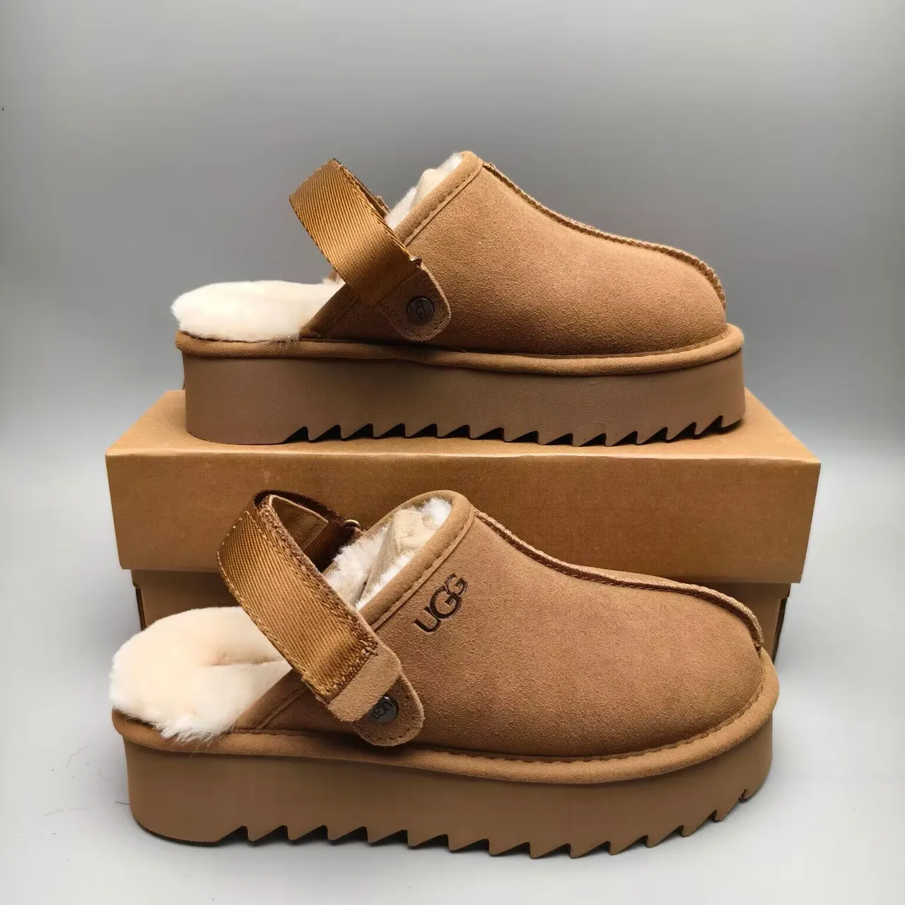 UGG Tasman Tan Suede Shearling-Lined Slipper 6
