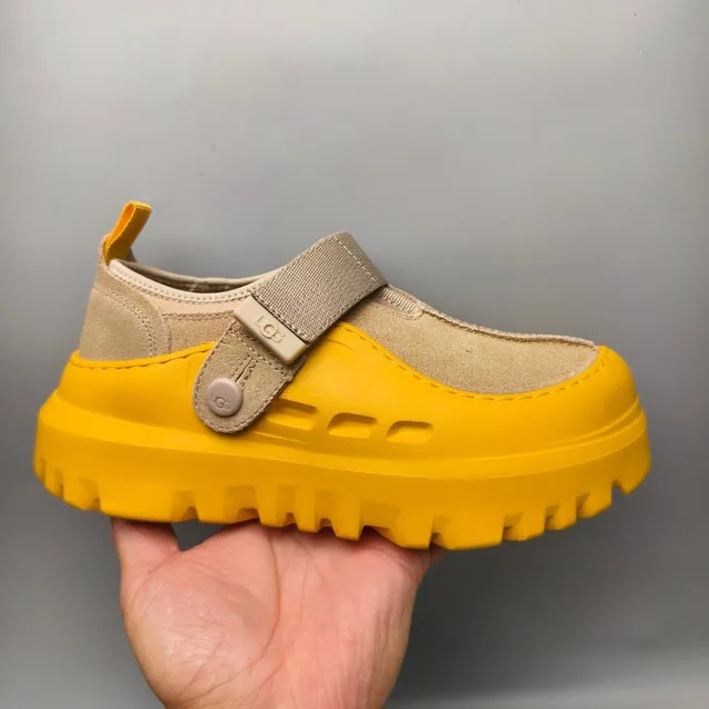 UGG Tasman Yellow and Beige Suede Clog 2
