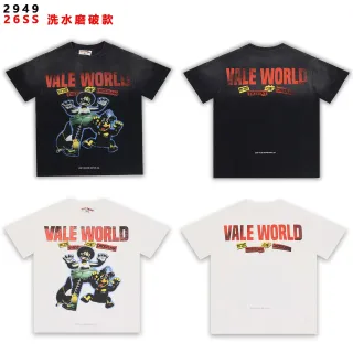 Vale Forever Vale World ডিস্ট্রেসড গ্রাফিক টি-শার্ট