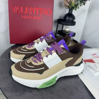 Valentino beige marrón suela multi-panel parte superior chunky sneakers