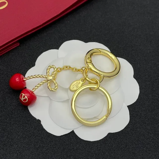 Bracelet Valentino Cherry Bow Or Rouge Métal Corde Tordue 4