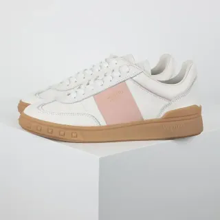 Valentino Garavani White and Pink Leather Lifestyle Sneakers