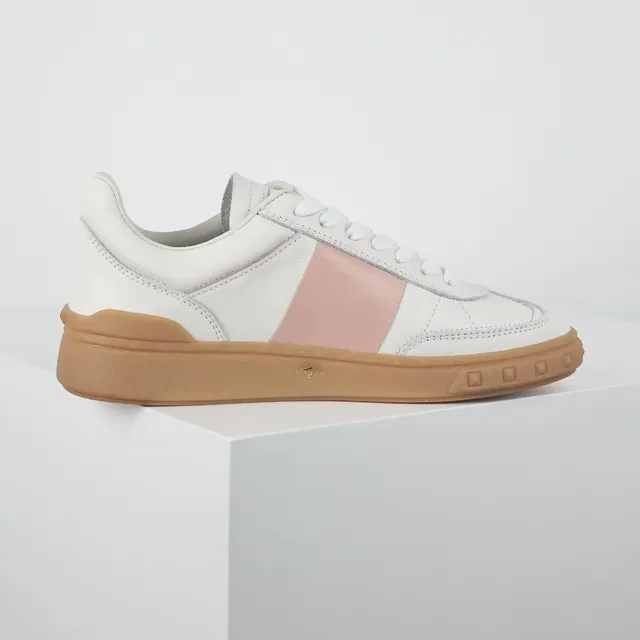 Valentino Garavani Sneakers Lifestyle Blanc et Rose en Cuir 7