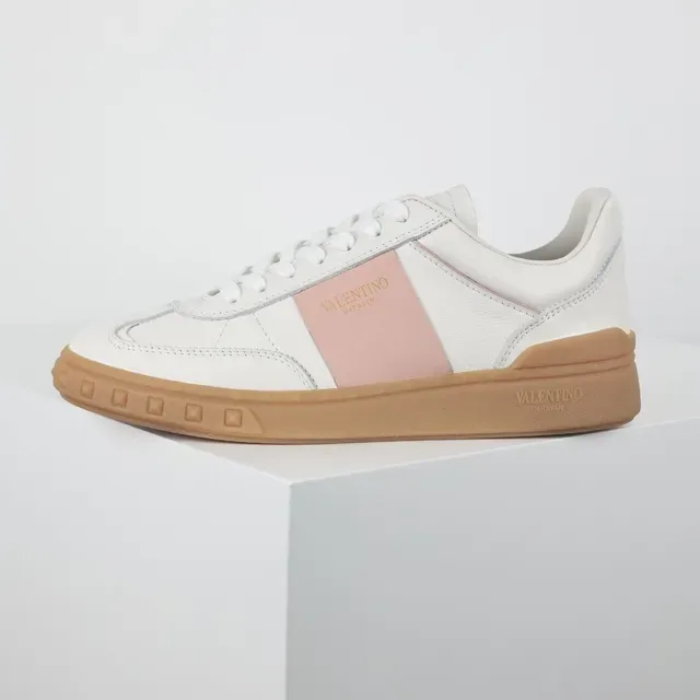Valentino Garavani Sneakers Lifestyle Blanc et Rose en Cuir 9