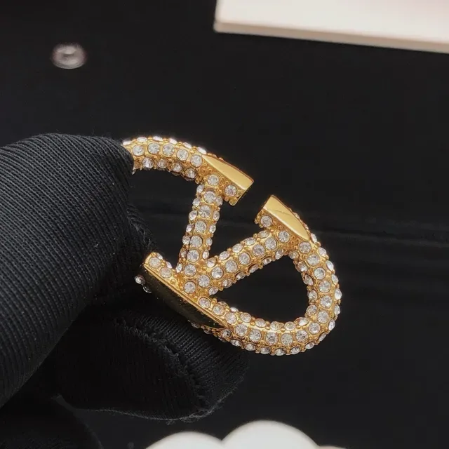 Valentino Brincos de Cristal Transparente com Pavé Dourados 7