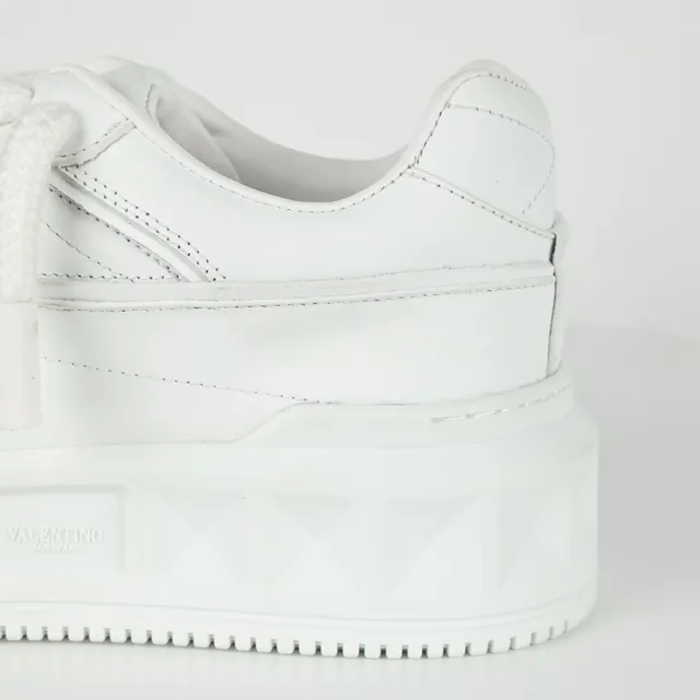 Valentino Rockstud All-White Leather Pyramid Stud Lifestyle Sneakers 4