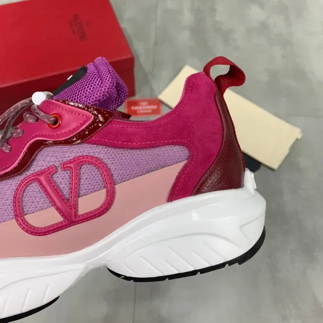 Valentino VLogo Chunky Sneaker Rosa e Branco 5